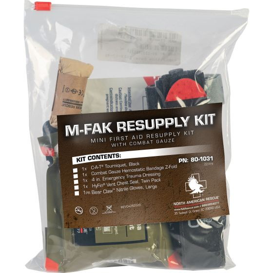 M-FAK Resupply Kit w/ Combat Gauze By North American Rescue